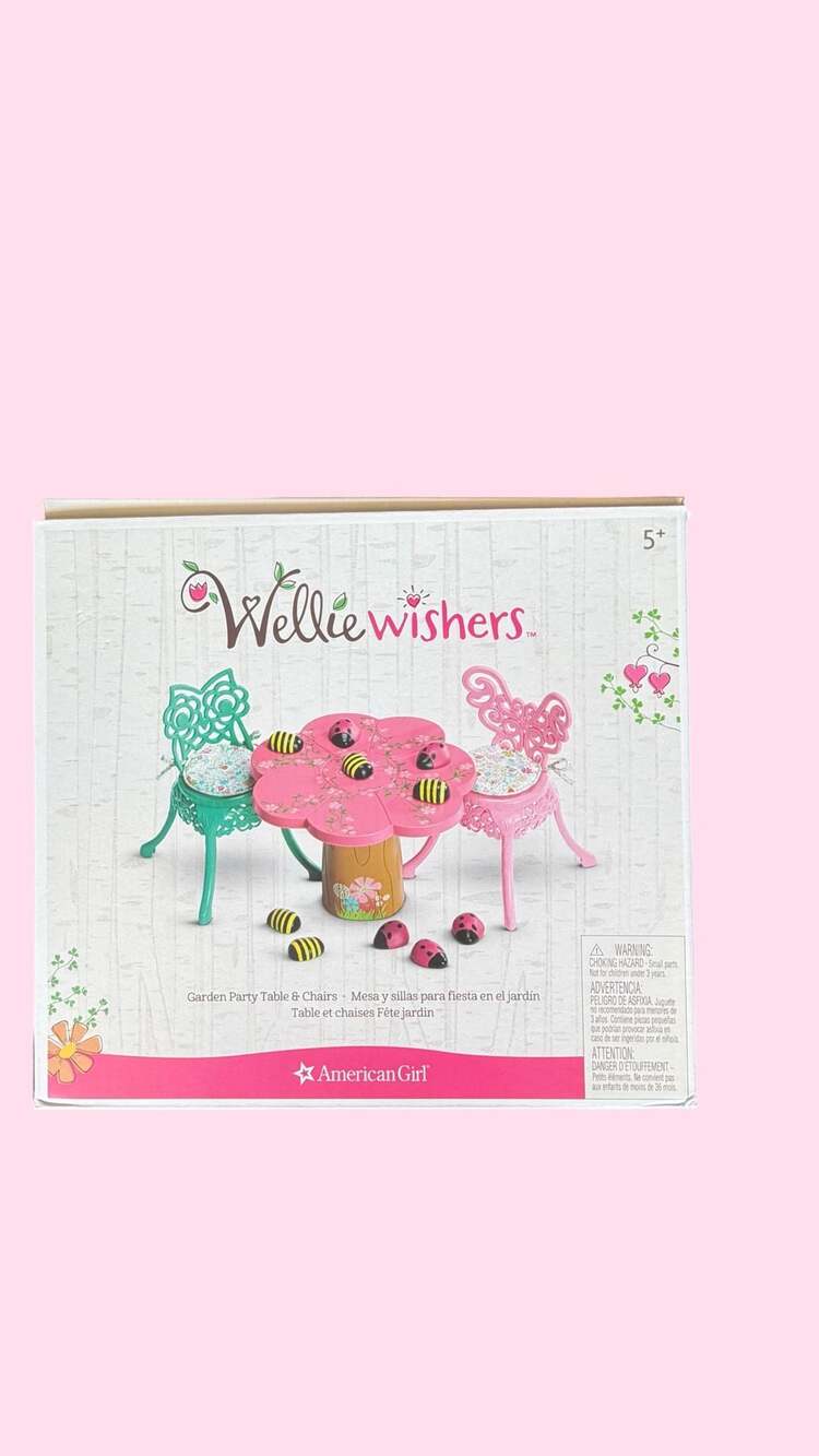 American Girl WellieWishers Garden Party Table & Chairs Set DNG50 Retired NEW - Picture 1 of 4